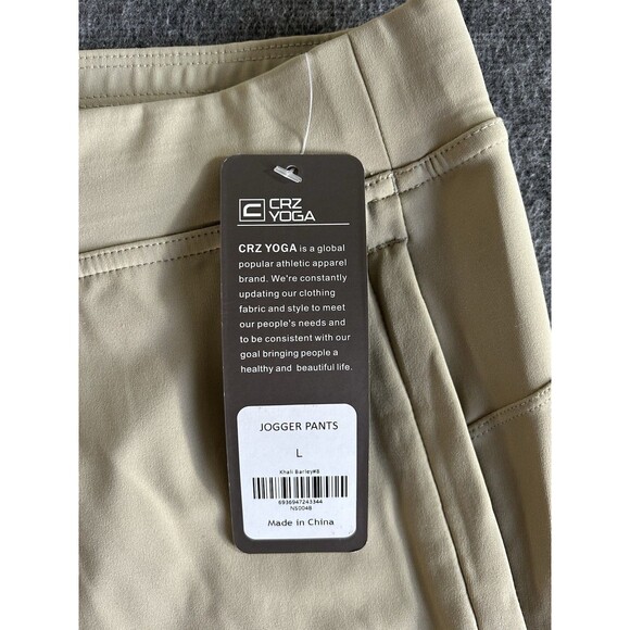 CRZ YOGA Lightweight Men’s L Quick Dry Jogger Pants Zipper Pockets Khali Barley - Picture 6 of 11